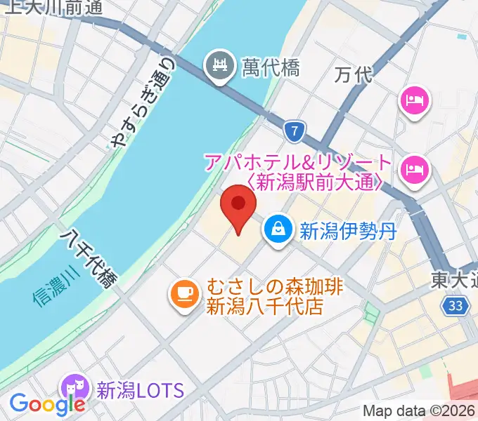 島村楽器 新潟ビルボードプレイス店 の地図