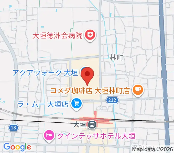 島村楽器 アクアウォーク大垣店の地図