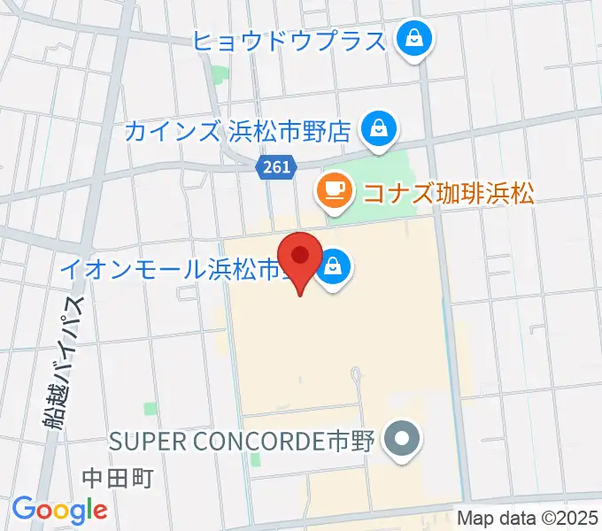 島村楽器 イオンモール浜松市野店の地図