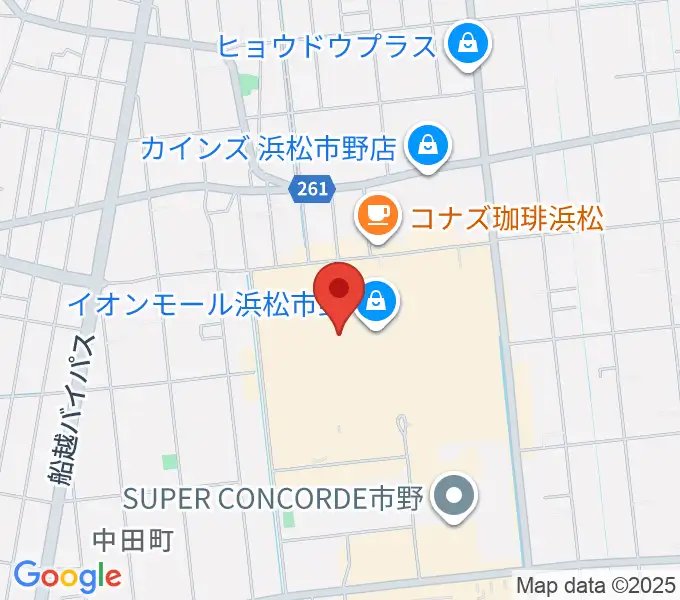 島村楽器 イオンモール浜松市野店の地図