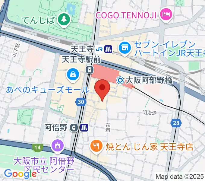 島村楽器 あべのand店の地図