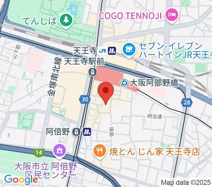 島村楽器 あべのand店の地図