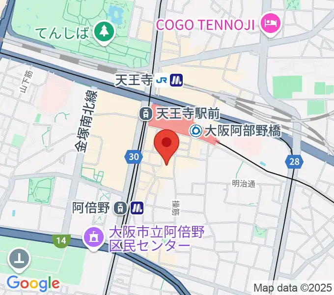 島村楽器 あべのand店の地図