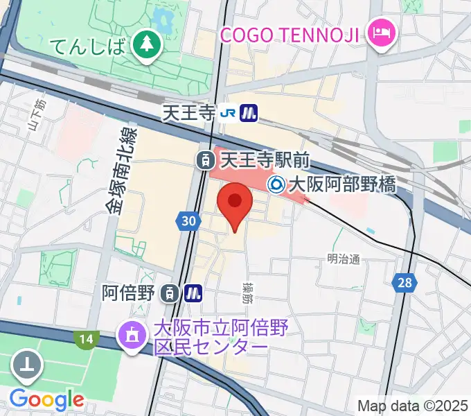 島村楽器 あべのand店の地図