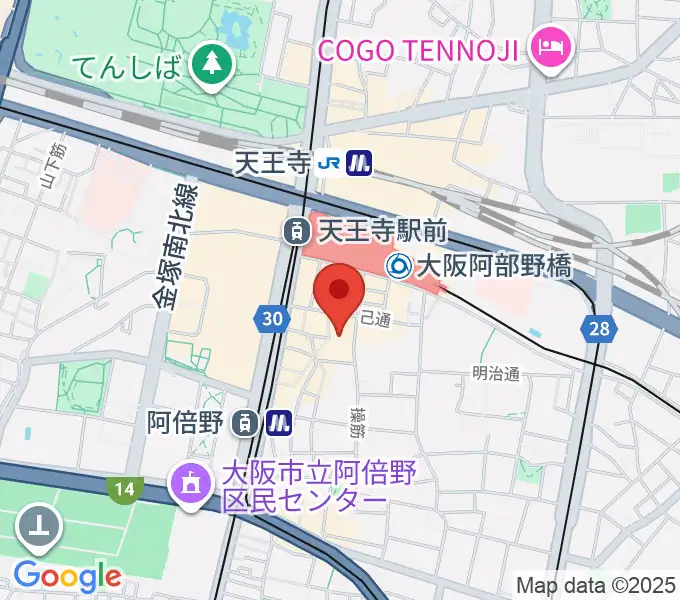 島村楽器 あべのand店の地図