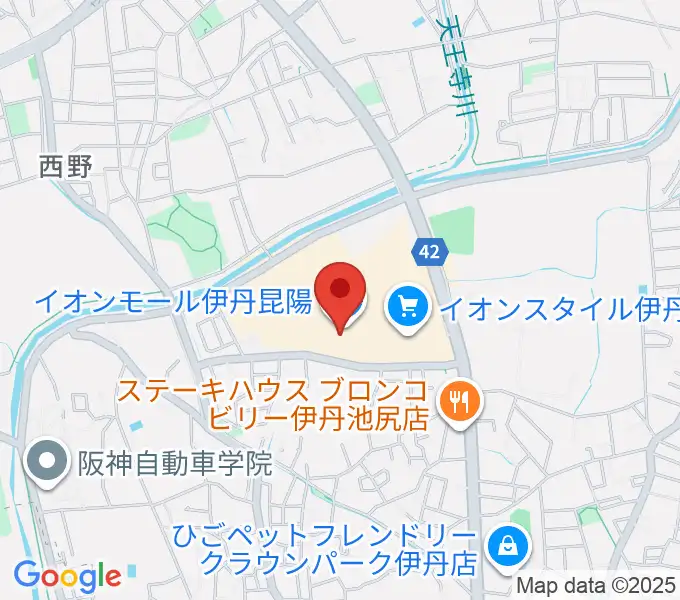 島村楽器 イオンモール伊丹昆陽店の地図