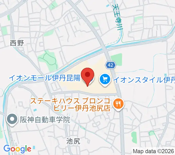 島村楽器 イオンモール伊丹昆陽店の地図