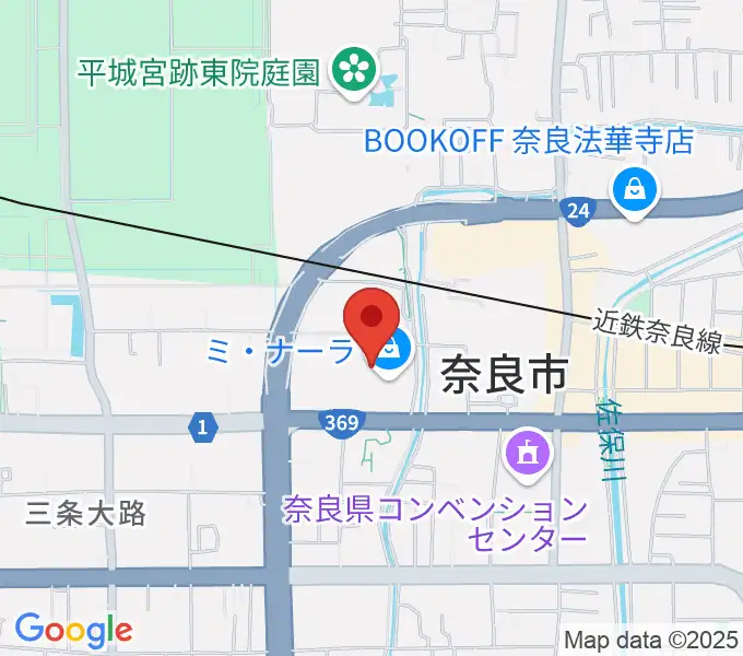 島村楽器ミ・ナーラ奈良店の地図