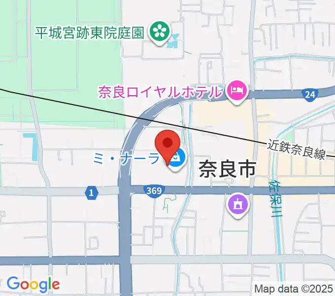 島村楽器ミ・ナーラ奈良店の地図