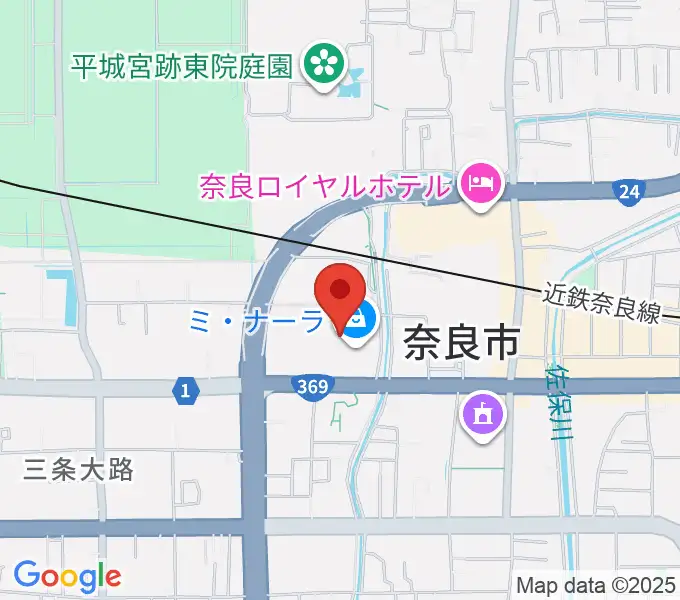 島村楽器ミ・ナーラ奈良店の地図