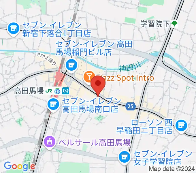 高田馬場カフェコットンクラブの地図