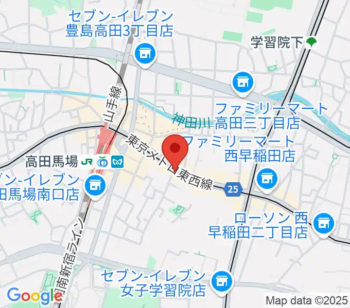 高田馬場カフェコットンクラブの地図