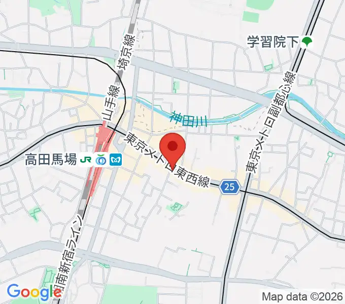 高田馬場カフェコットンクラブの地図
