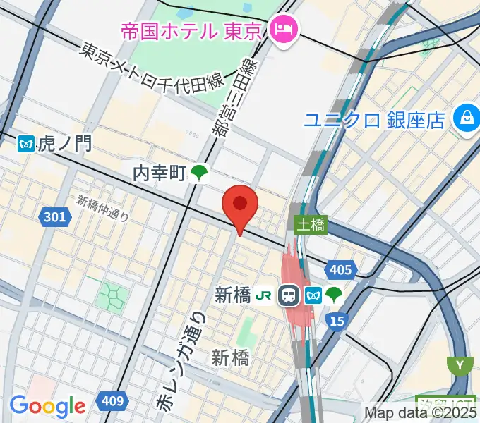 新橋Bells（ベルズ新橋）の地図