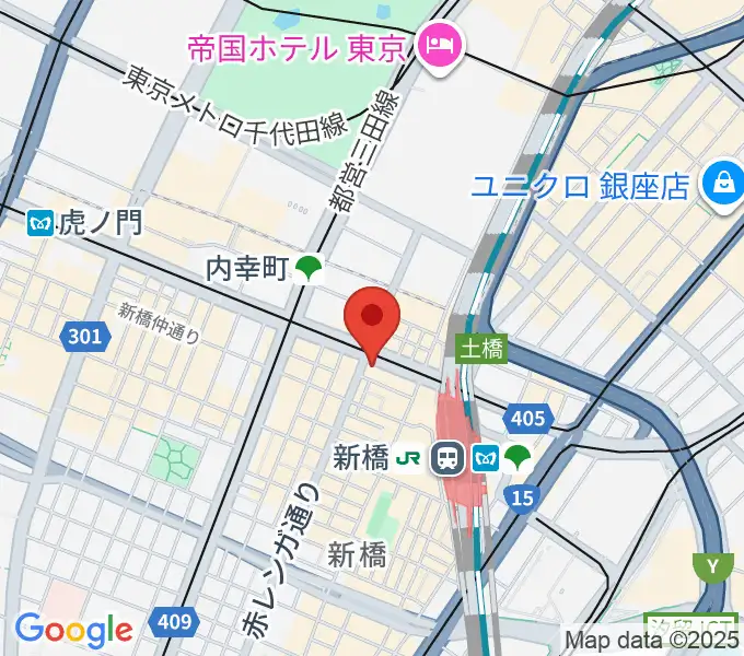 新橋Bells（ベルズ新橋）の地図