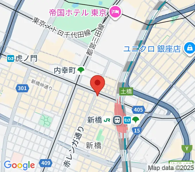 新橋Bells(ベルズ新橋)の地図