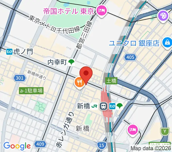 新橋Bells（ベルズ新橋）の地図