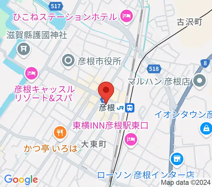 JEUGIA 彦根店の地図