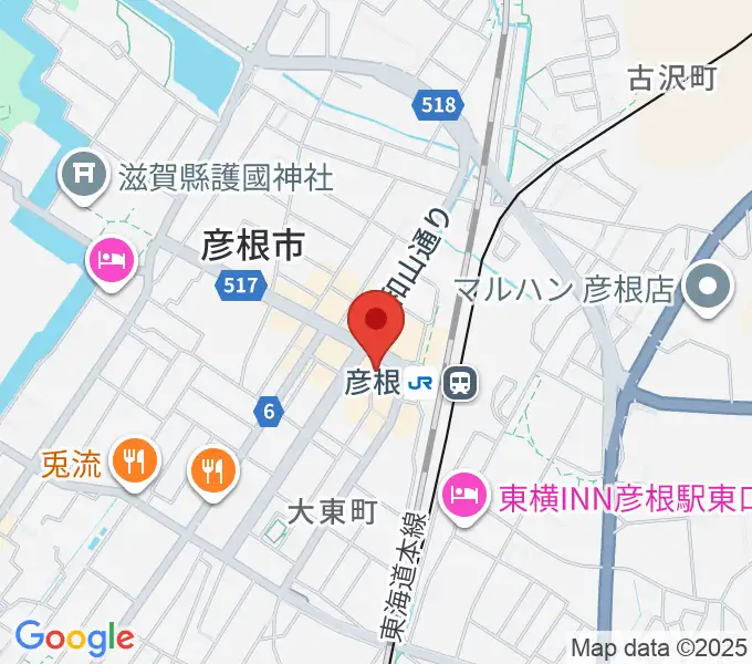 JEUGIA 彦根店の地図