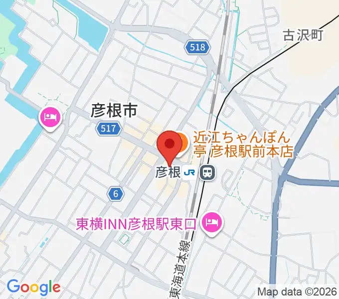 JEUGIA 彦根店の地図