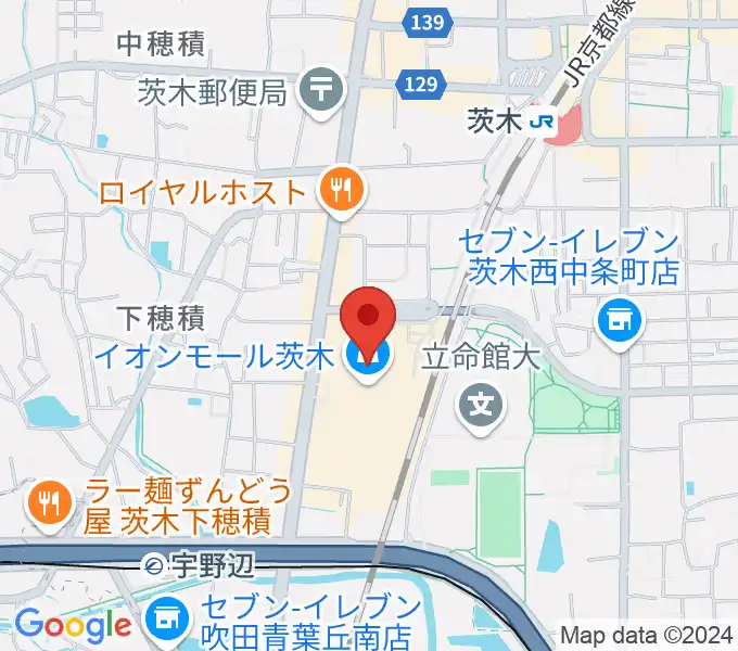 JEUGIAイオンモール茨木店の地図