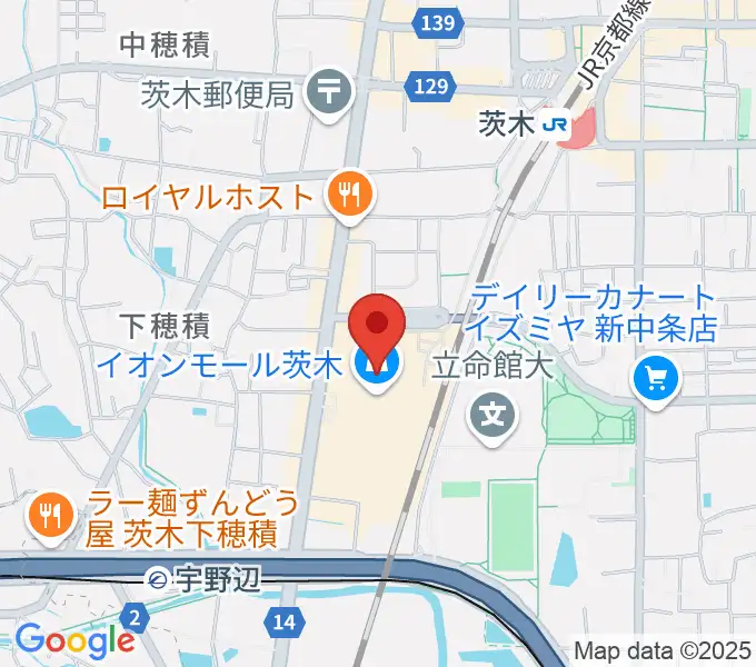 JEUGIAイオンモール茨木店の地図