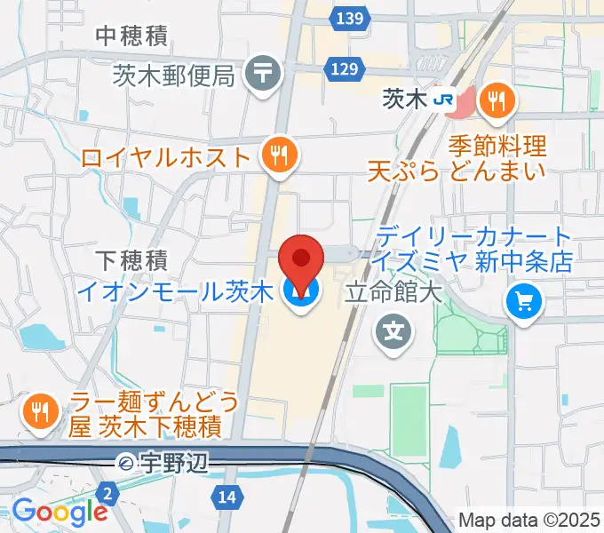 JEUGIAイオンモール茨木店の地図