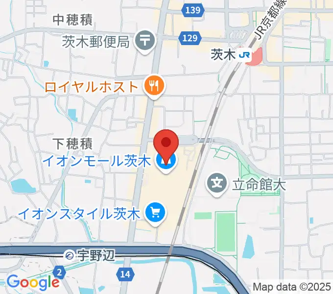 JEUGIAイオンモール茨木店の地図