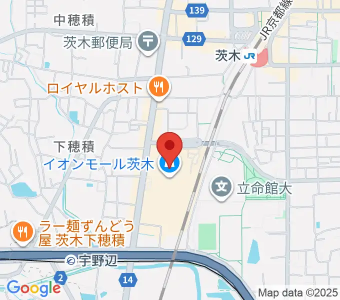 JEUGIAイオンモール茨木店の地図