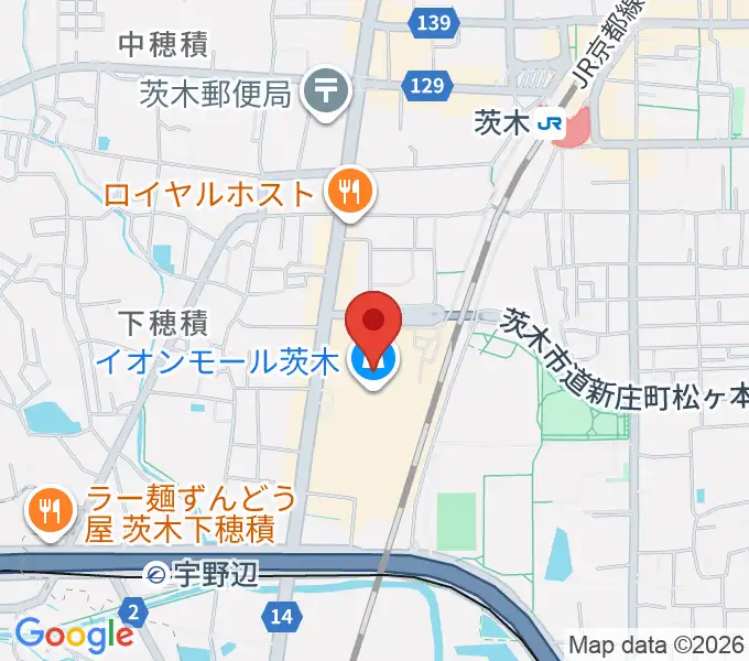 JEUGIAイオンモール茨木店の地図