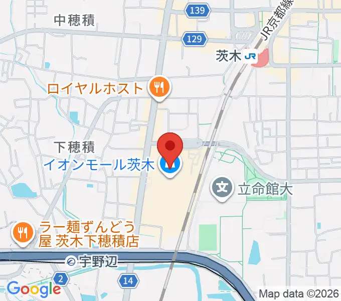 JEUGIAイオンモール茨木店の地図