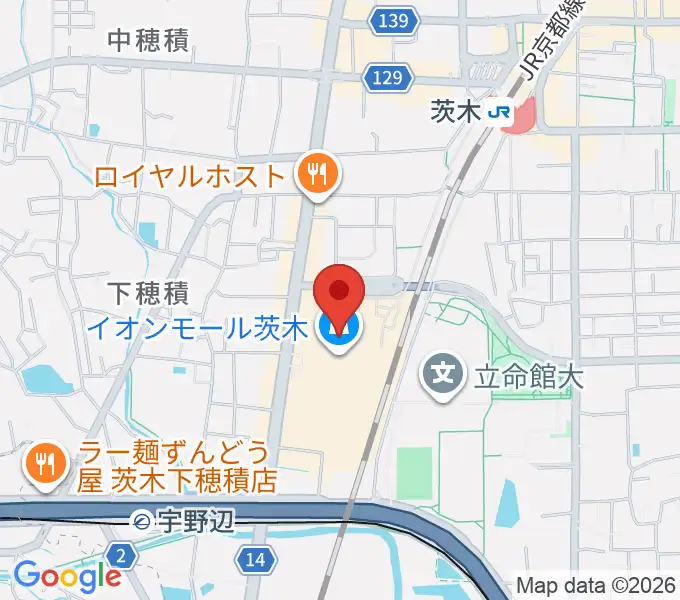 JEUGIAイオンモール茨木店の地図