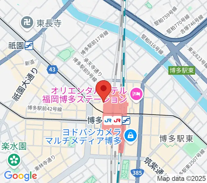 島村楽器 アミュプラザ博多店の地図