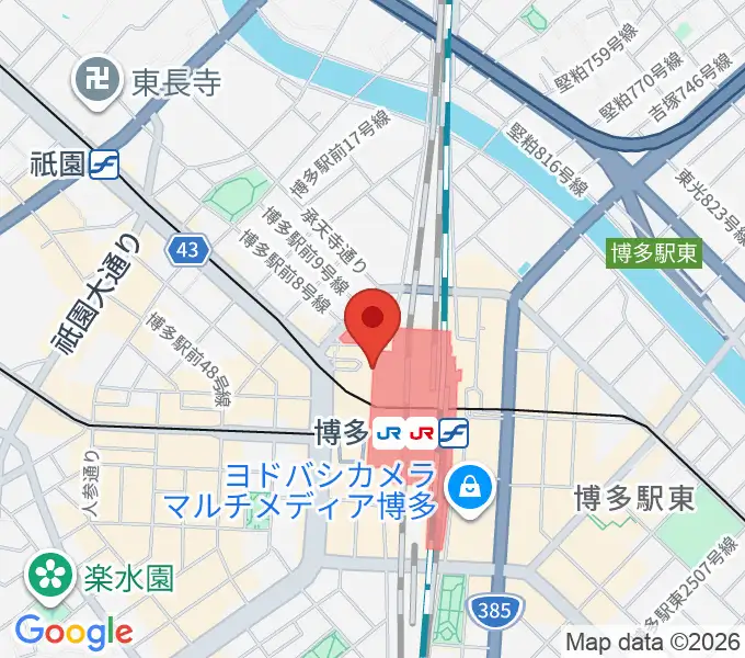 島村楽器 アミュプラザ博多店の地図