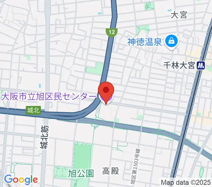 芸術創造館 音楽練習室の地図