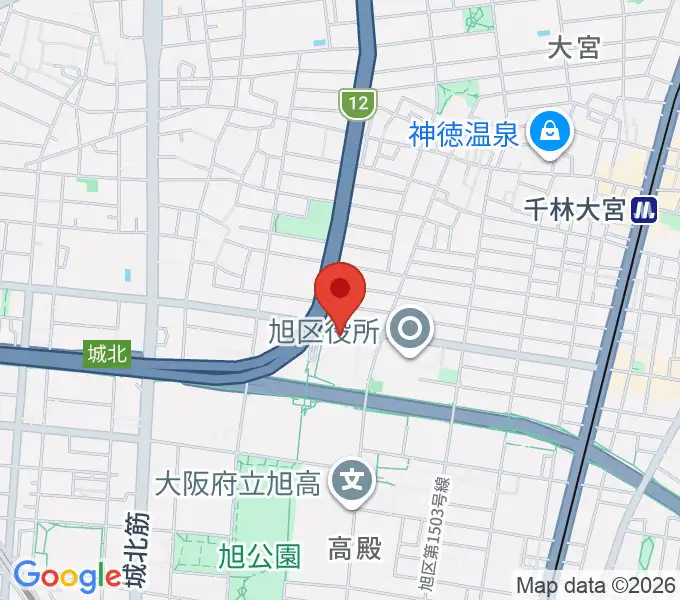 芸術創造館 音楽練習室の地図