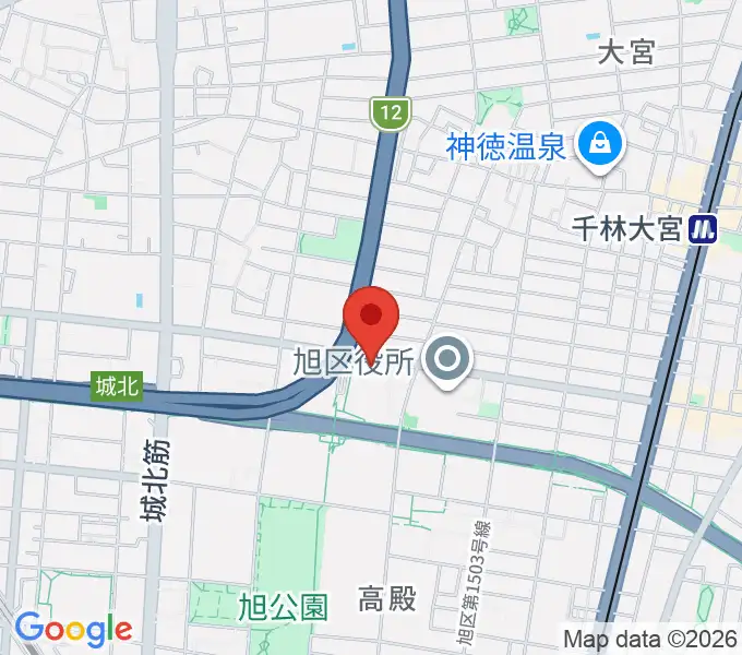 芸術創造館 音楽練習室の地図