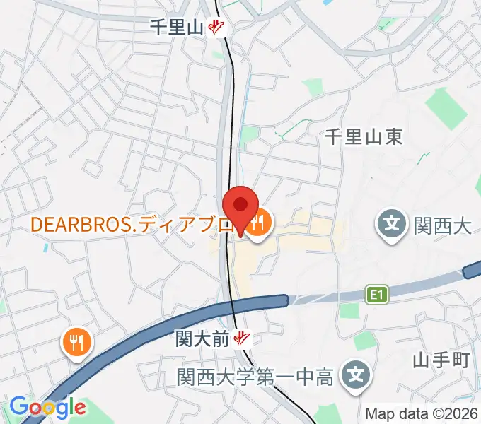 関大前スタジオパレットの地図