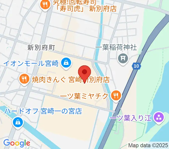 島村楽器イオンモール宮崎店の地図