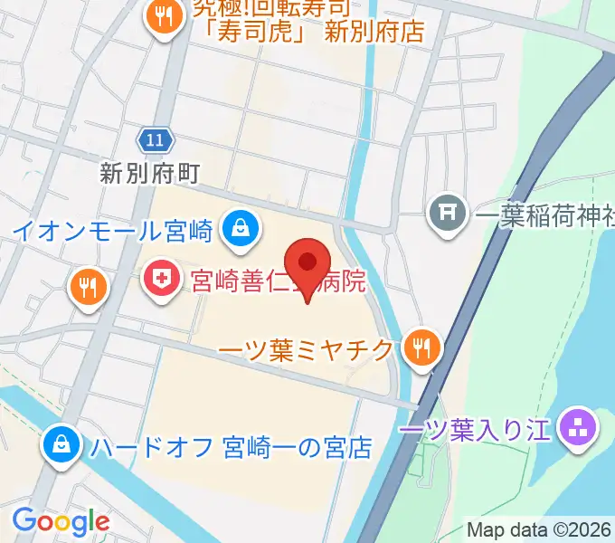 島村楽器イオンモール宮崎店の地図