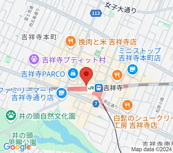 山野楽器ロックイン吉祥寺店の地図