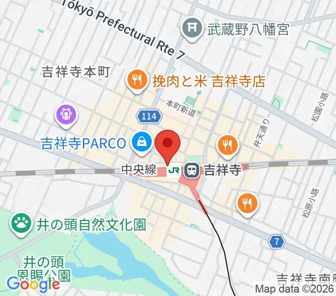 山野楽器ロックイン吉祥寺店の地図