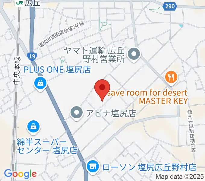 ティーズギターの地図