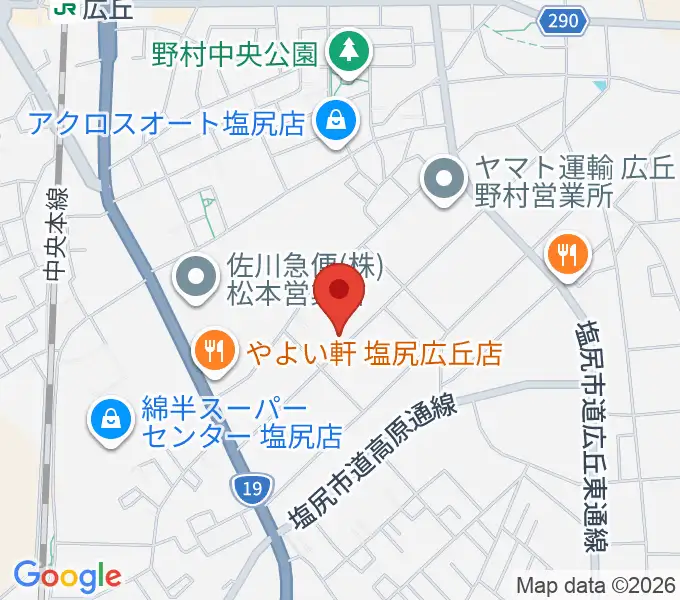 ティーズギターの地図