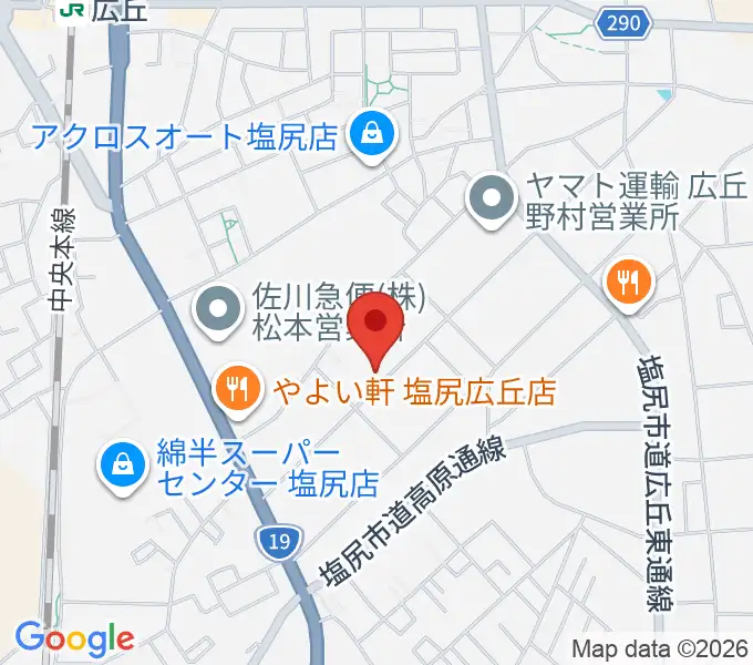 ティーズギターの地図