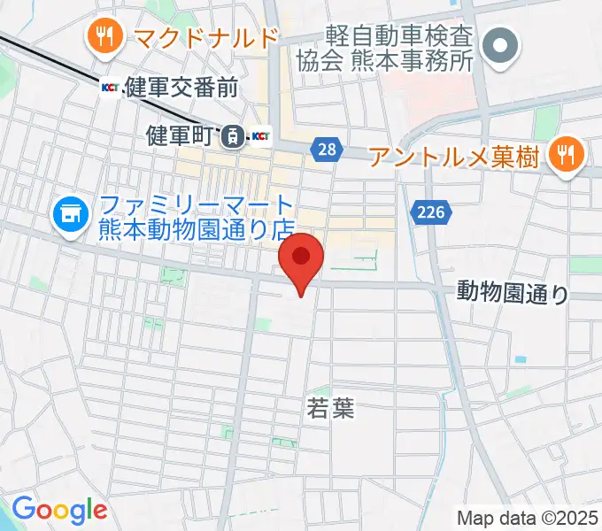 熊本市健軍文化ホールの地図