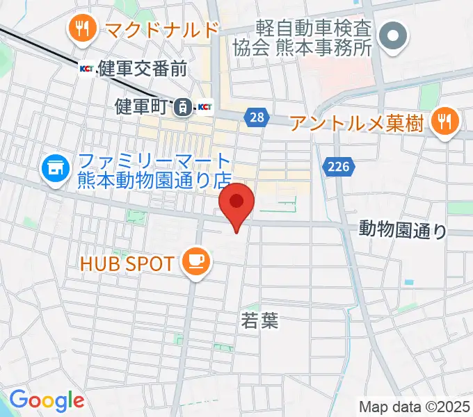 熊本市健軍文化ホールの地図
