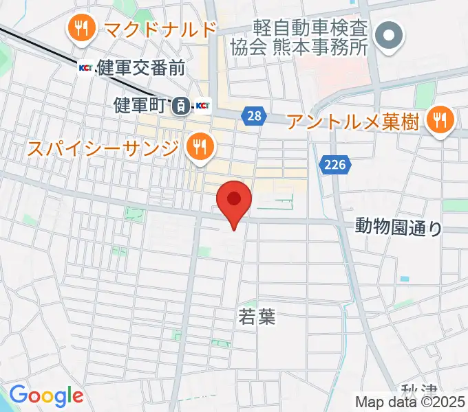 熊本市健軍文化ホールの地図