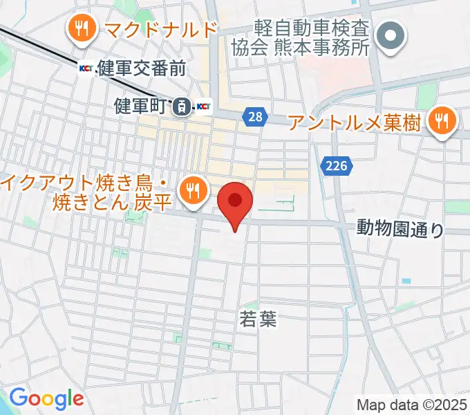 熊本市健軍文化ホールの地図