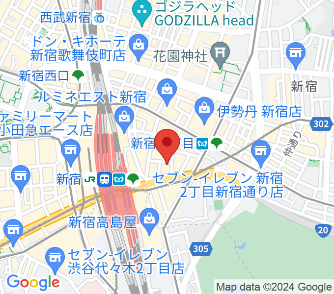 山野楽器ロックイン新宿デジタル&エフェクター館の場所